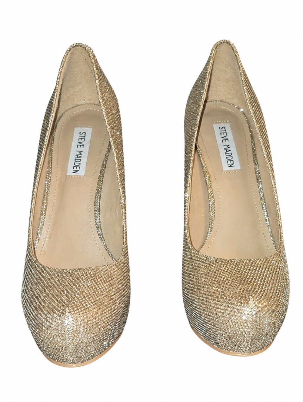 Steve Madden Nala Gold Glitter Platform Pumps Stiletto Heels - Size 10